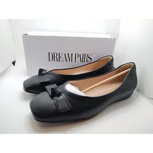 Women's Dream Pairs Size‎ 8 Black Flats Square Toe